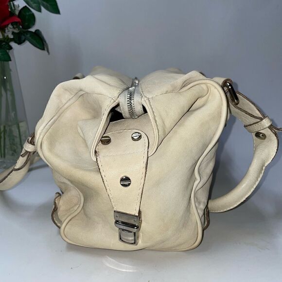 🎊RARE🎊 Via Republica Leather Satchel Beige Large - Picture 4 of 11